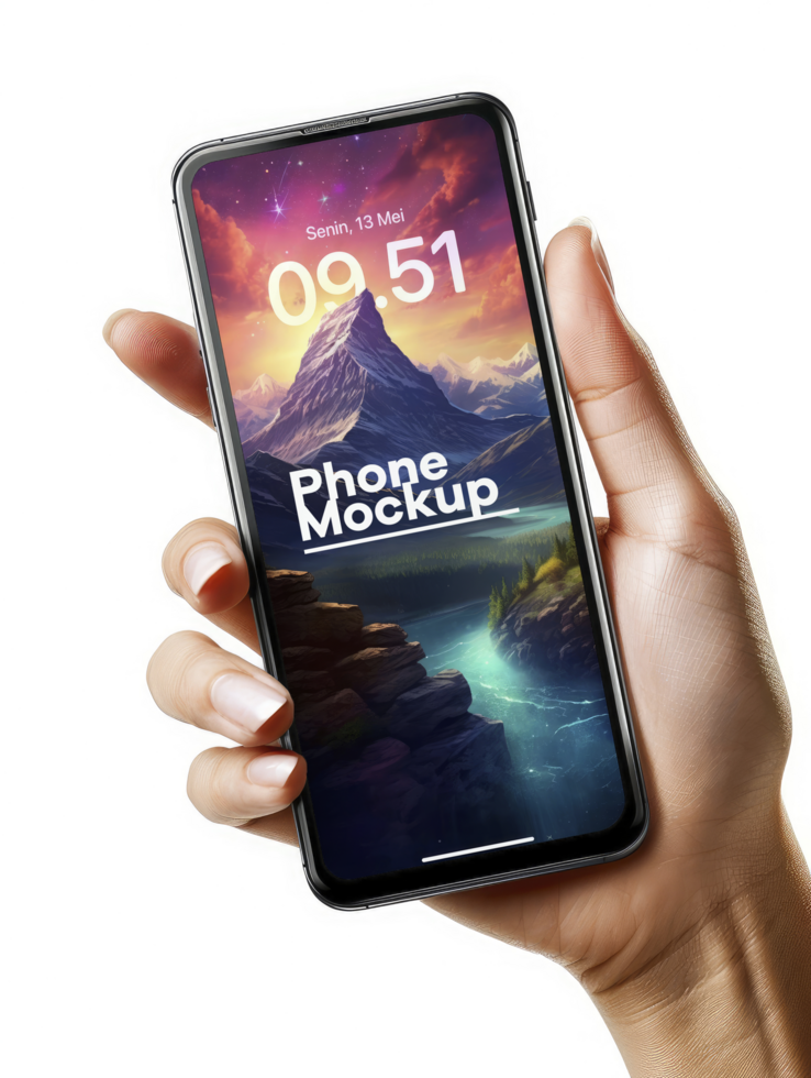 Full screen smartphone mockup design psd