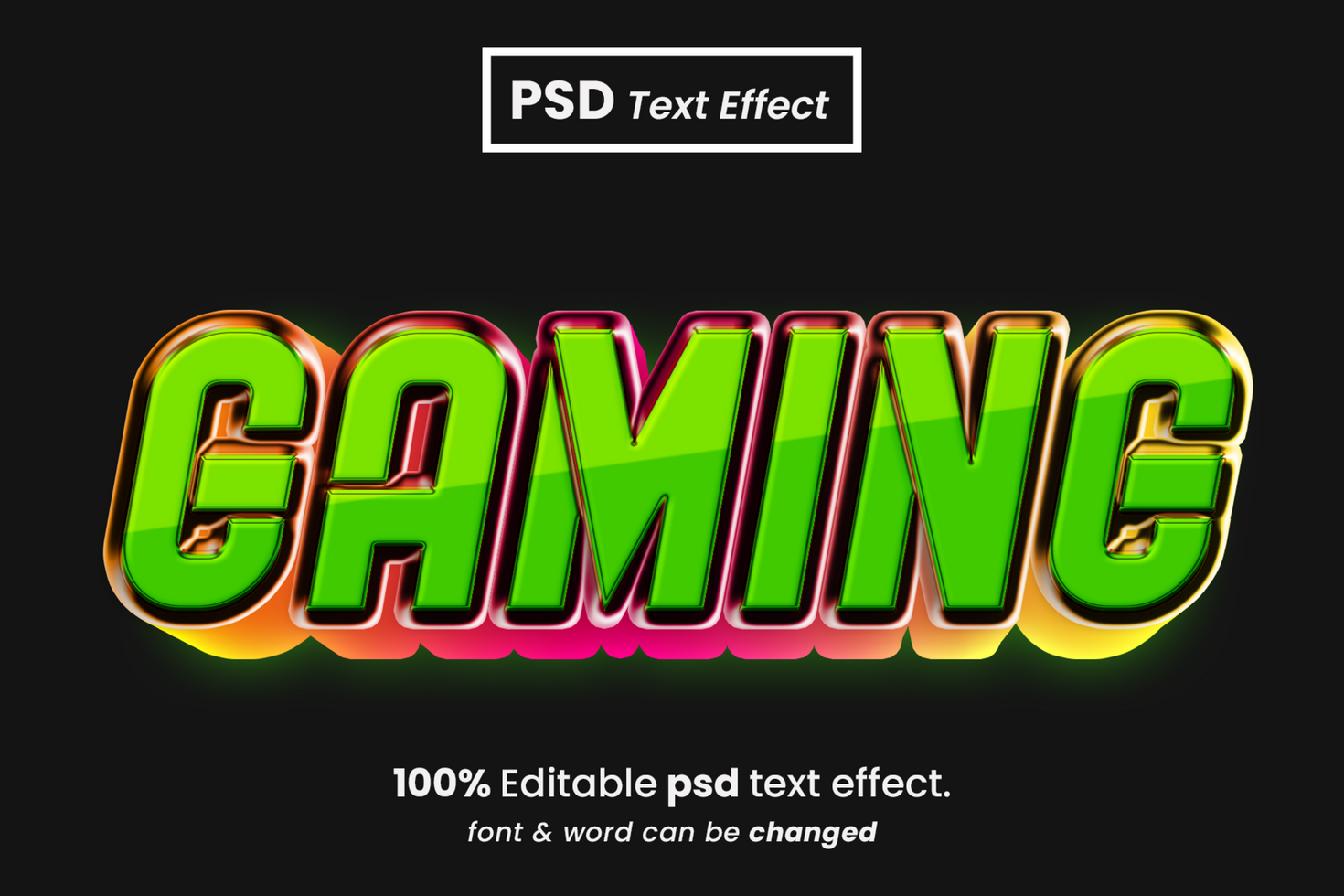 Gaming 3D Editable Text Effect psd