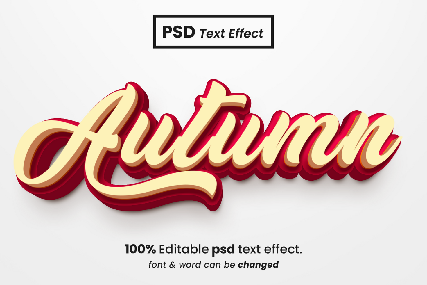 Autumn 3D Editable Text Effect psd