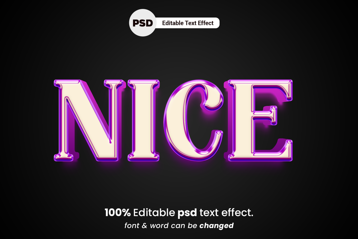 3D Editable Text Effect psd