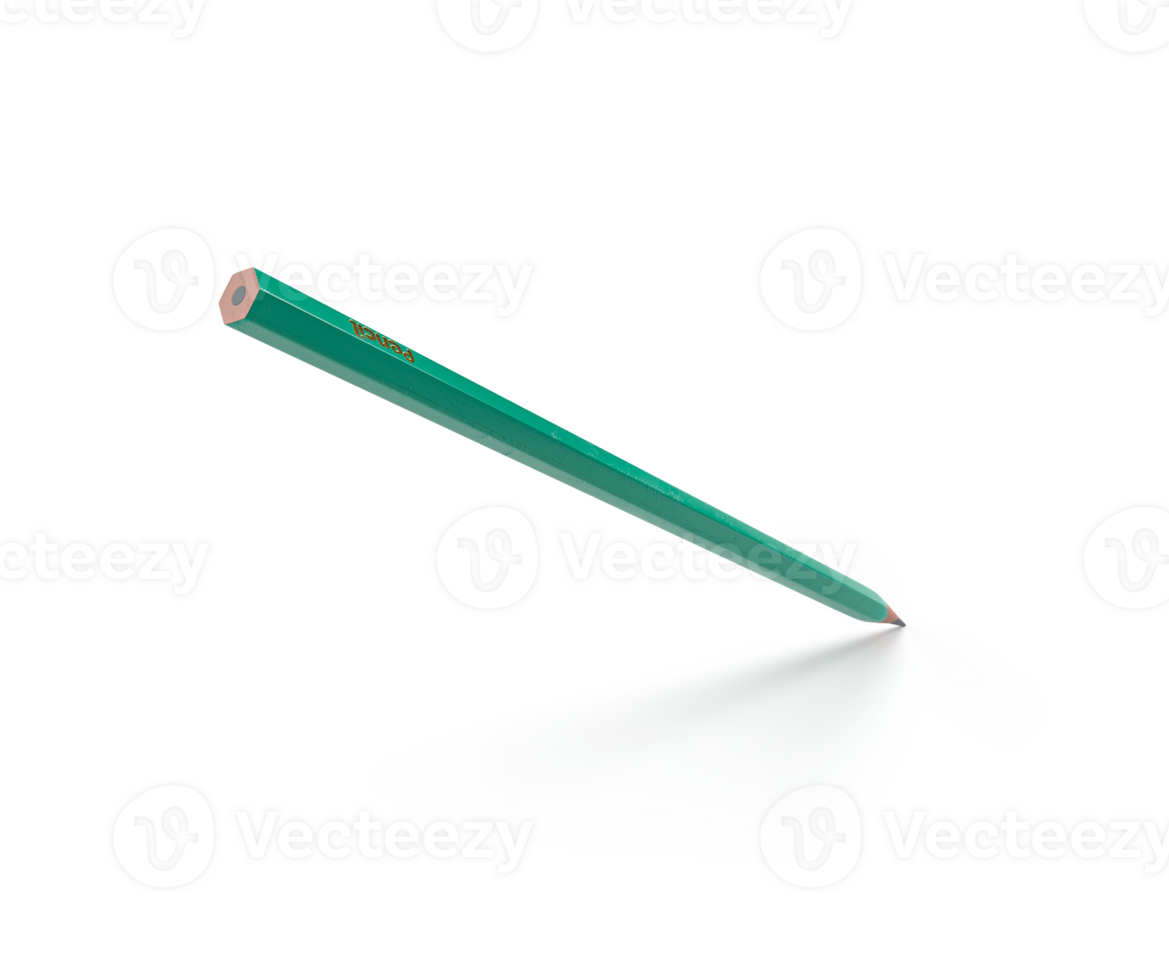 scene with green pencil standing up with large graphite tip png