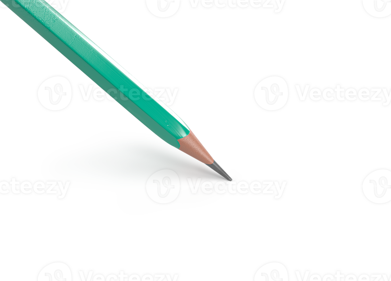 scene with green pencil standing up with large graphite tip png