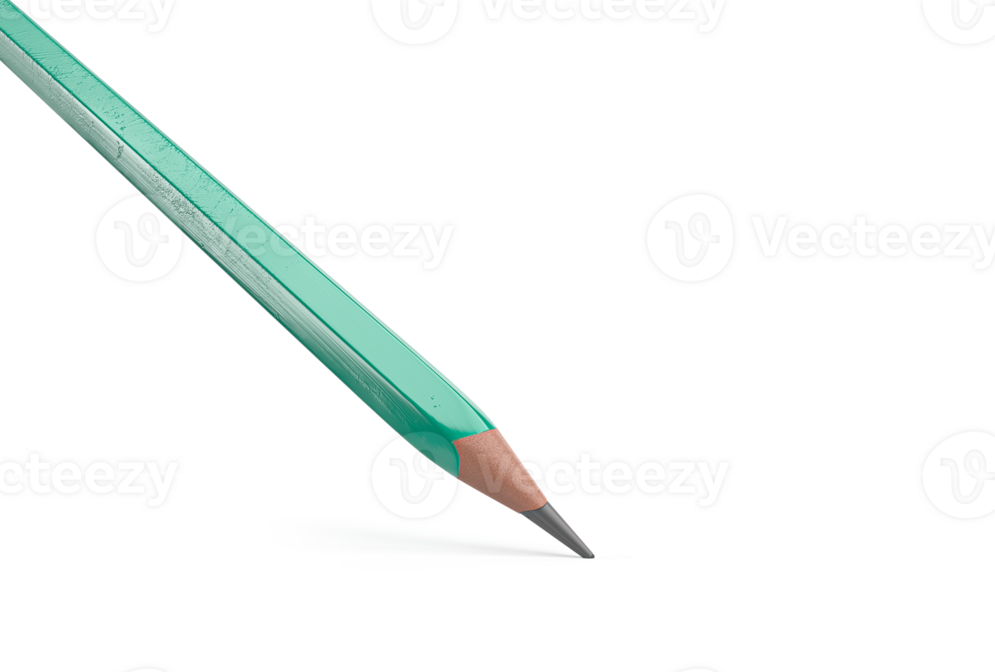 scene with green pencil standing up with large graphite tip png