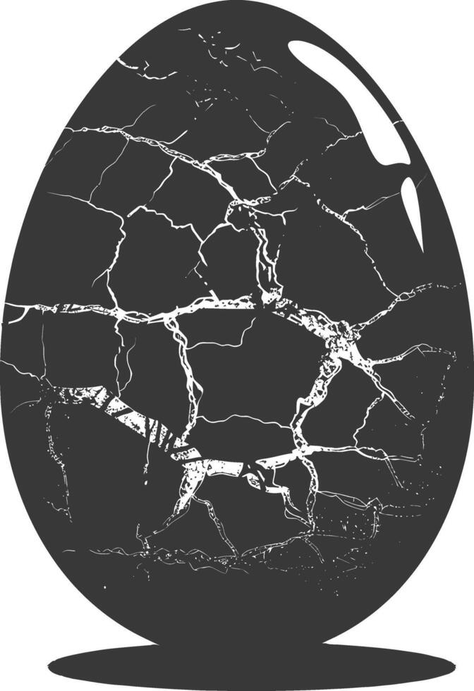 Silhouette cracked egg black color only vector