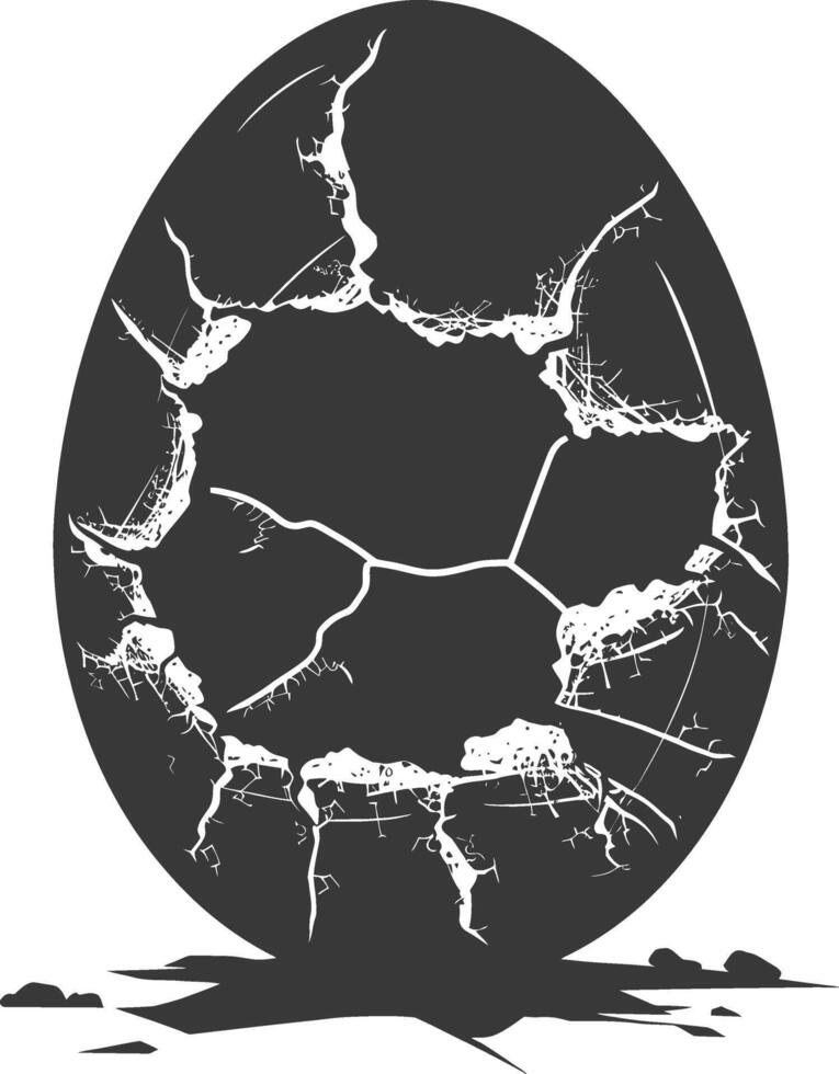 Silhouette cracked egg black color only vector