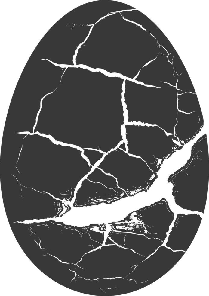Silhouette cracked egg black color only vector