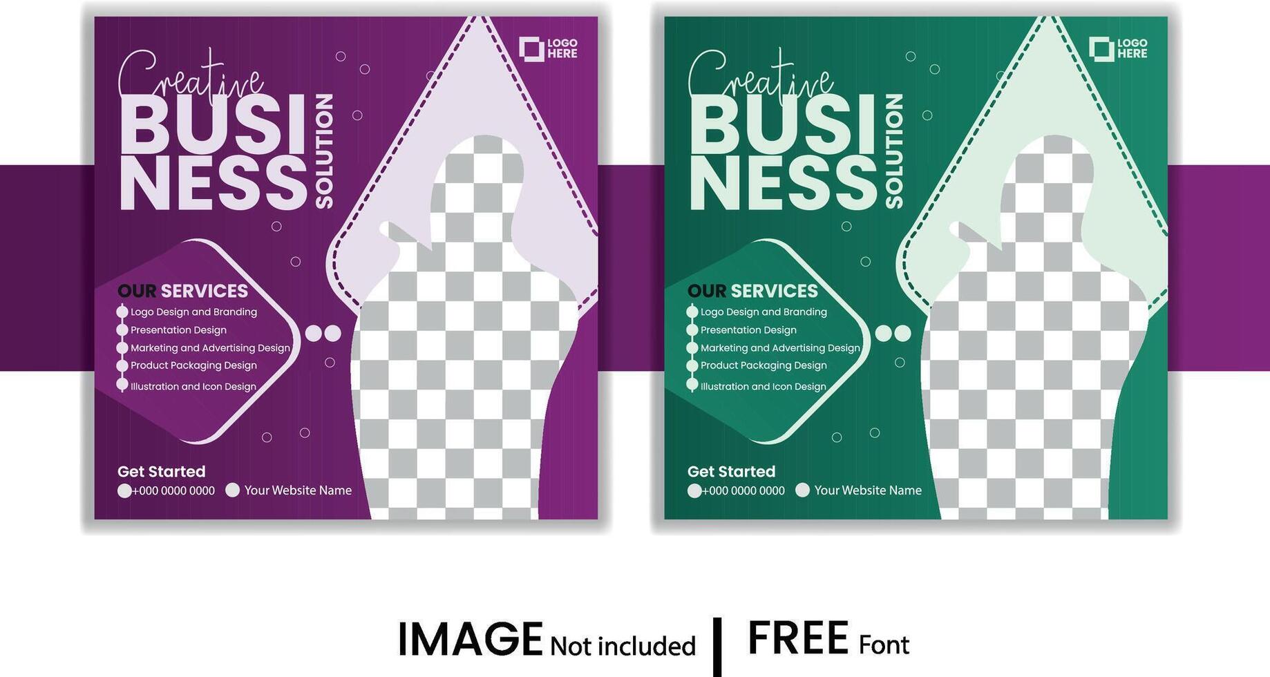 Creative Business Solution Social Media Design Template vector