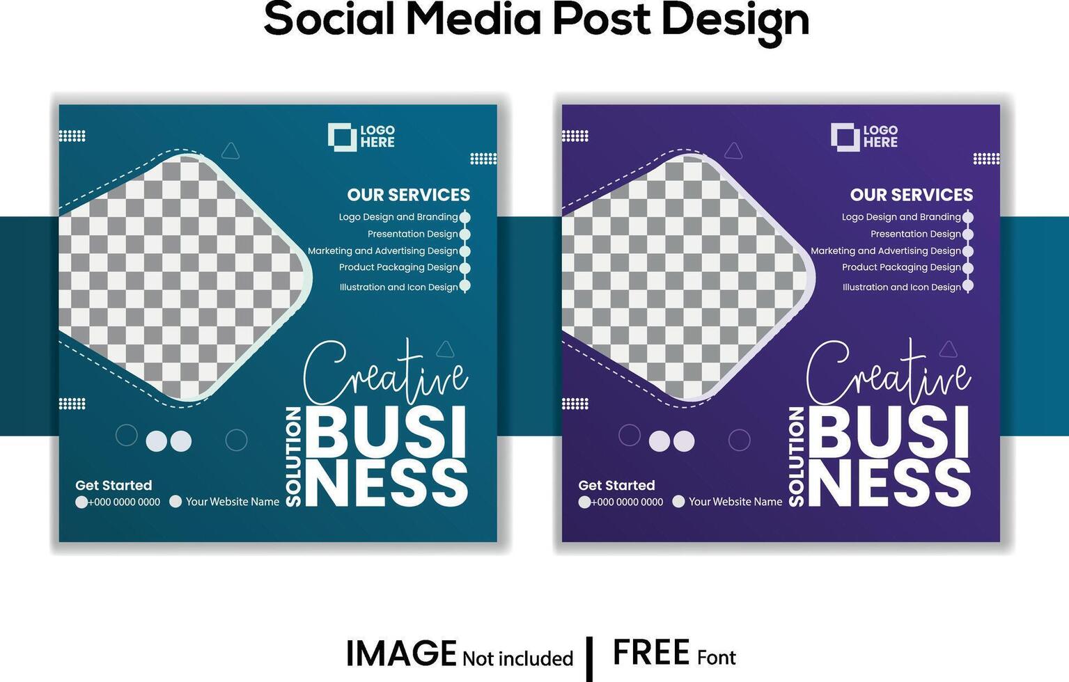 Creative Business Solution Social Media Post vector