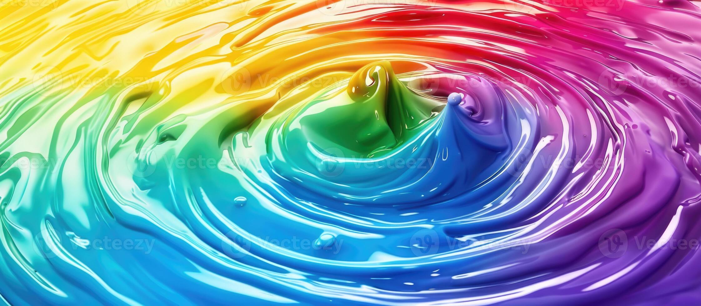 Colorful liquid paint. Abstract background with multi-colored flowing acrylic paint photo