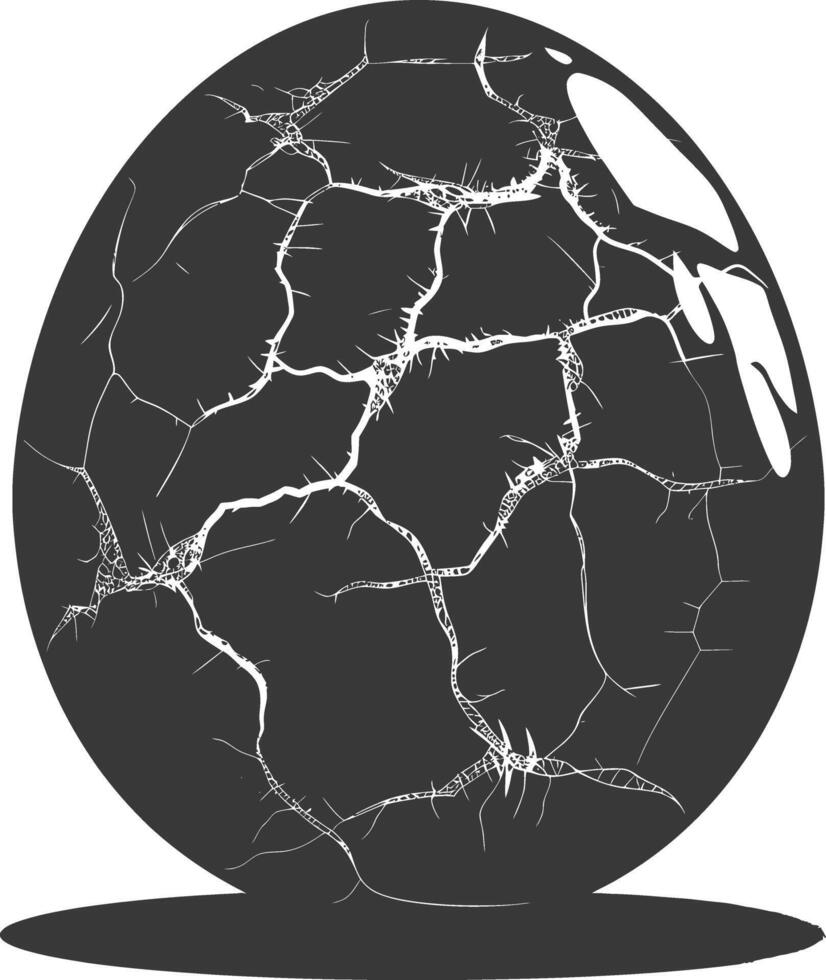 Silhouette cracked egg black color only vector