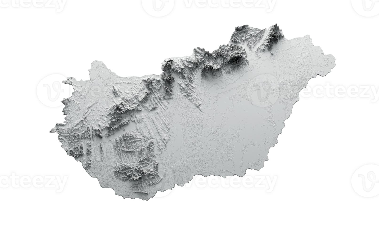 Hungary Map Hungary Flag Shaded relief Color Height map 3d illustration png