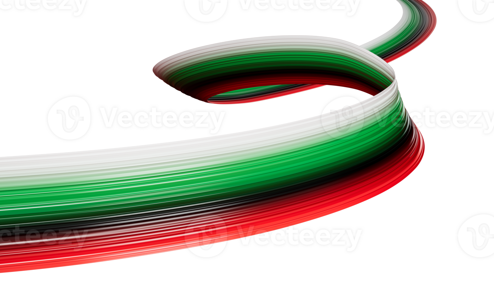 Waving ribbon Spiral with flag of United Arab Emirates. independence day 3d illustration png
