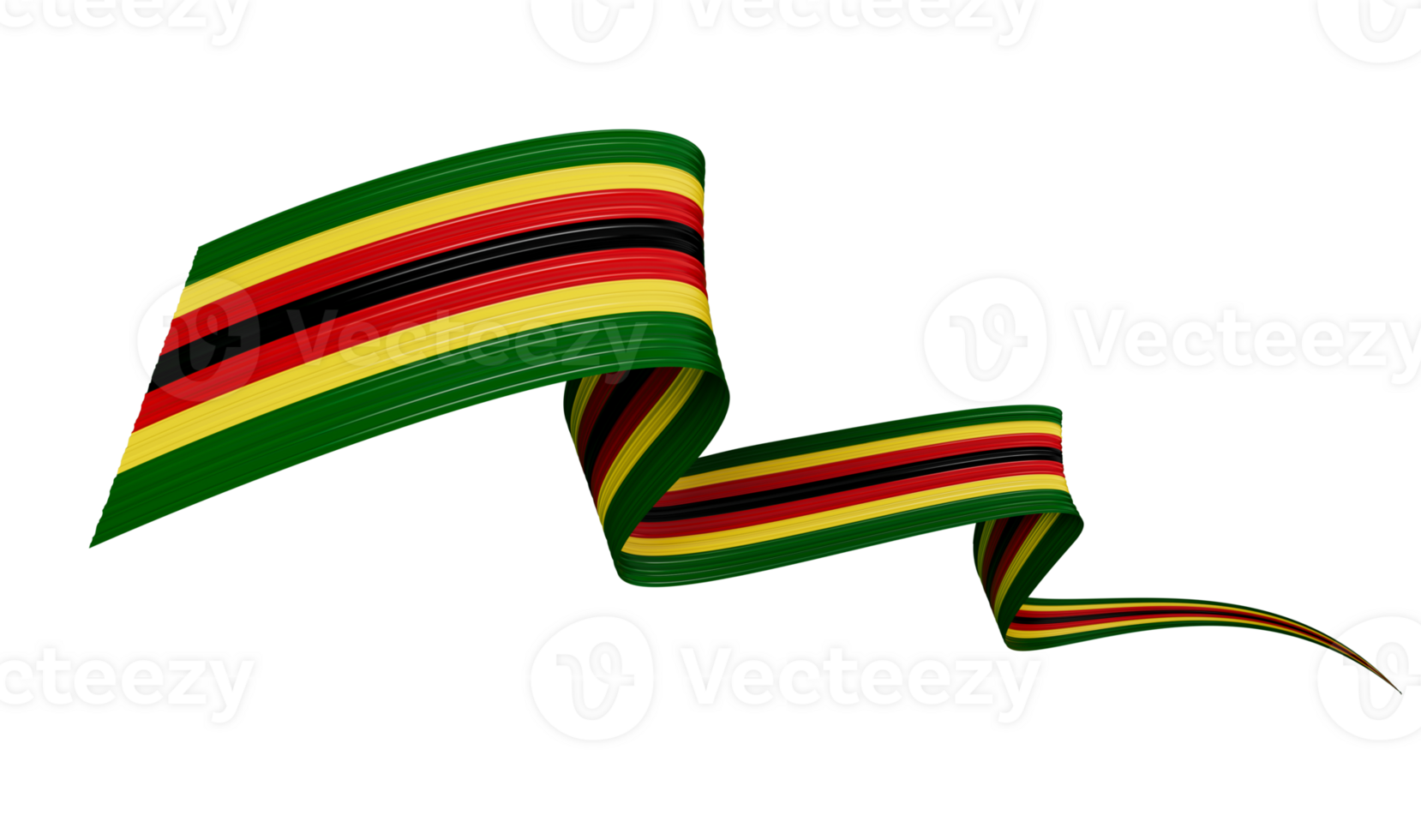 3d Flag Of Zimbabwe 3d Wavy Shiny Zimbabwe Ribbon, 3d illustration png