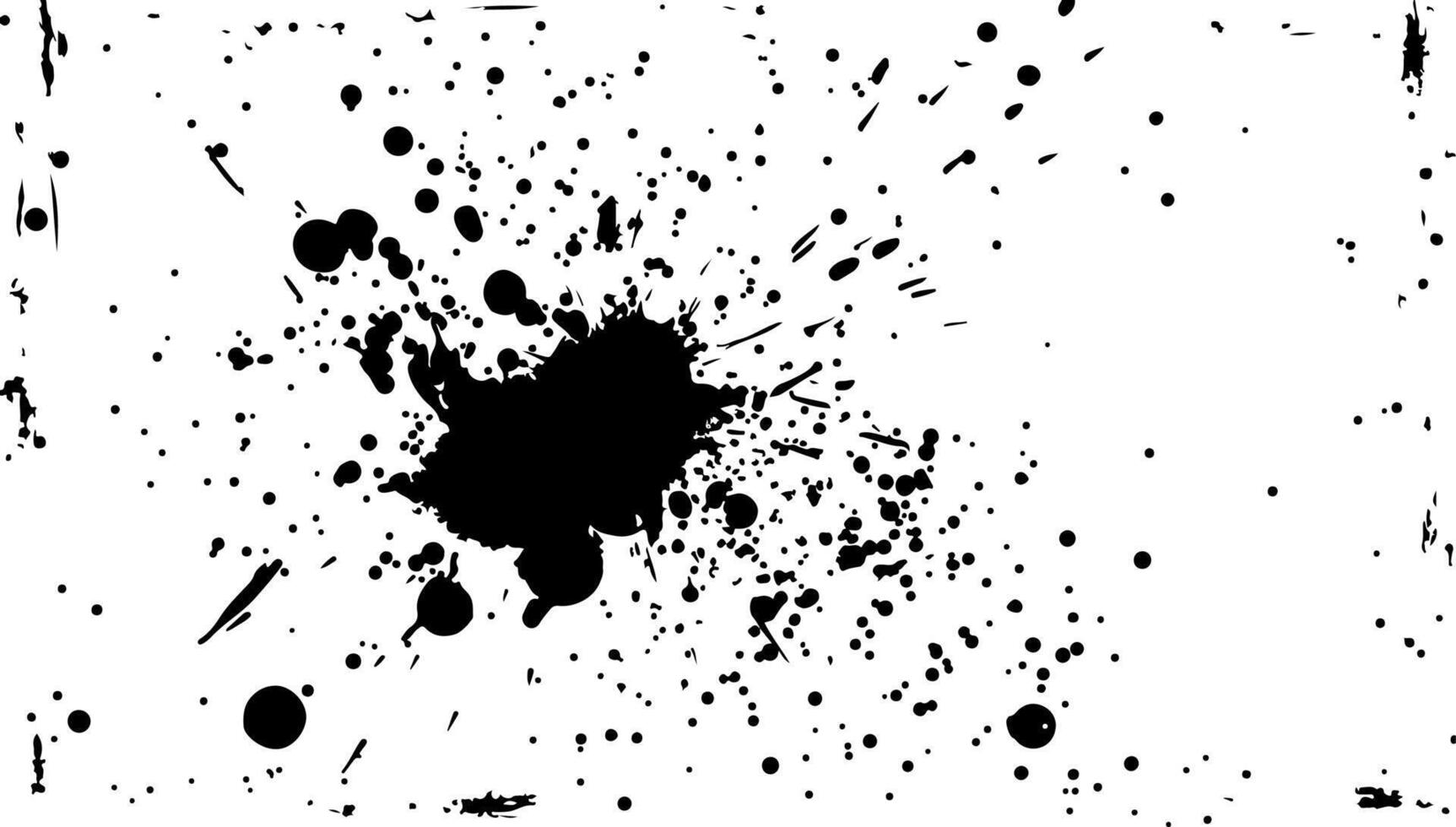 Black paint splatter isolated on white background. illustration dirty ink art and abstract design texture. Messy element splash drop and spotted blob decoration vector