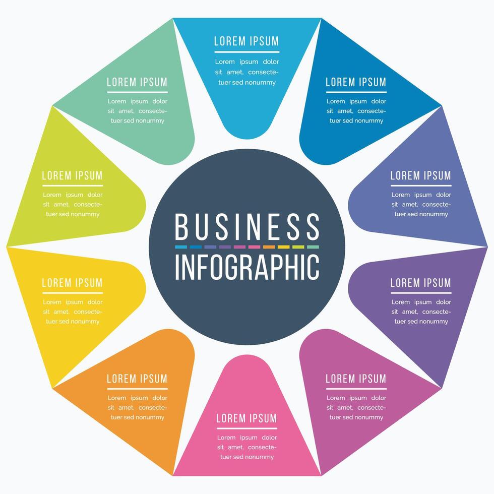 Infographic design 10 Steps, objects, elements or options business information template vector