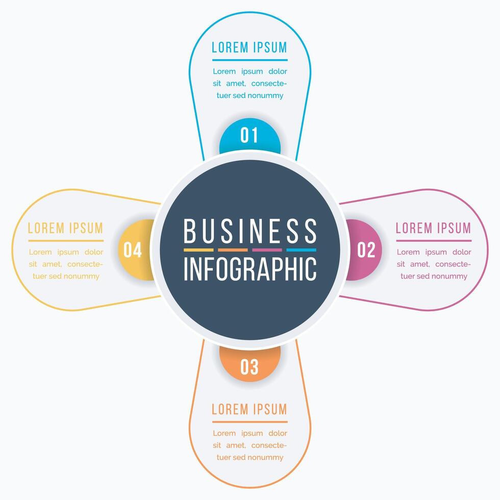 Infographic design 4 steps, objects, elements or options business information template vector