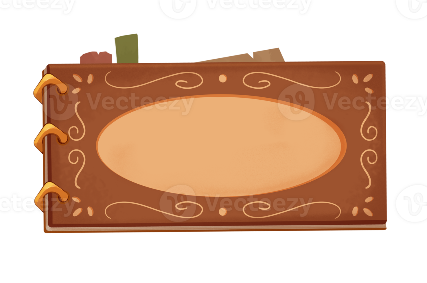 Template for mockup of fairytale book without background png