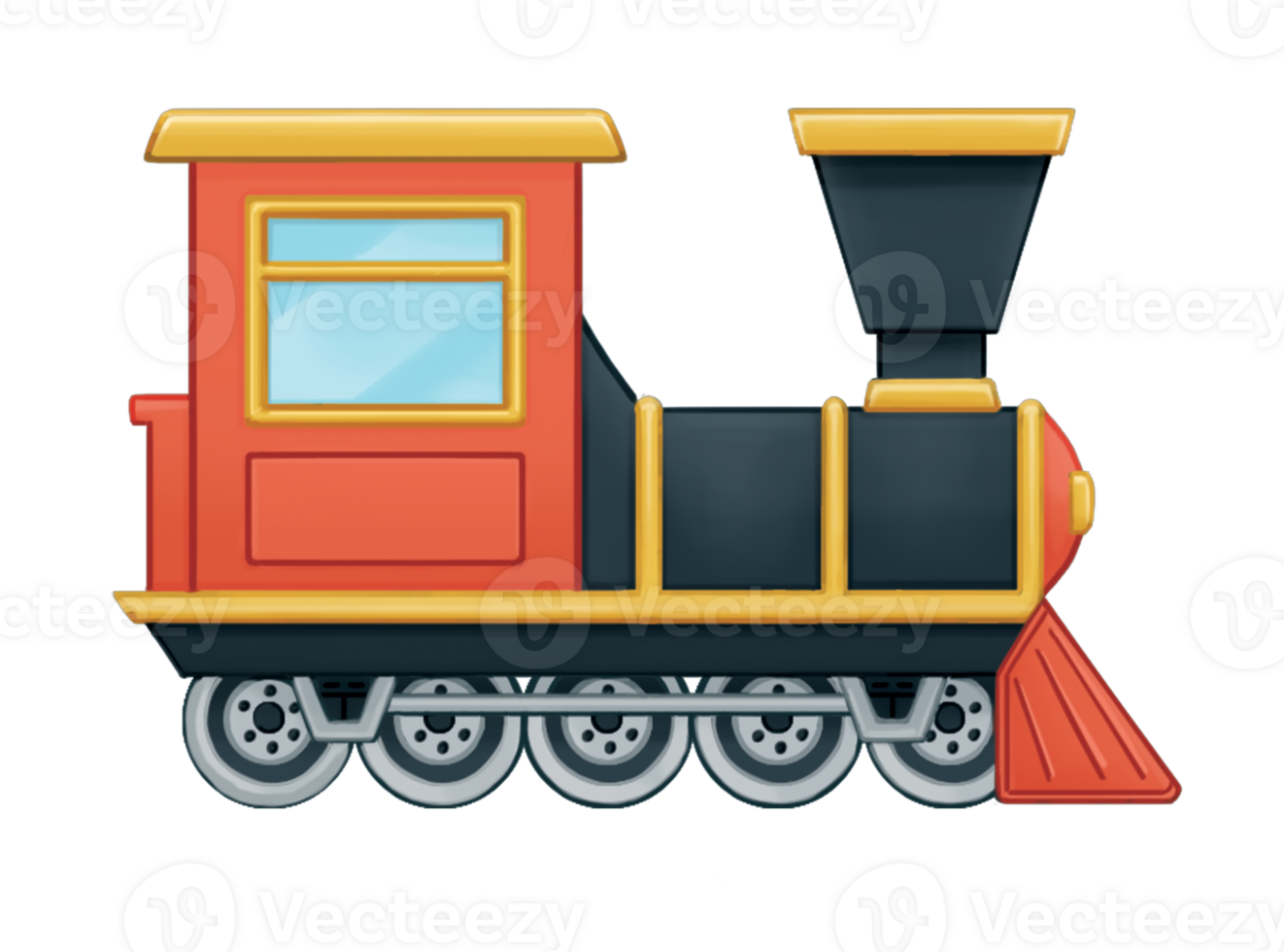 Color illustration of train without background png
