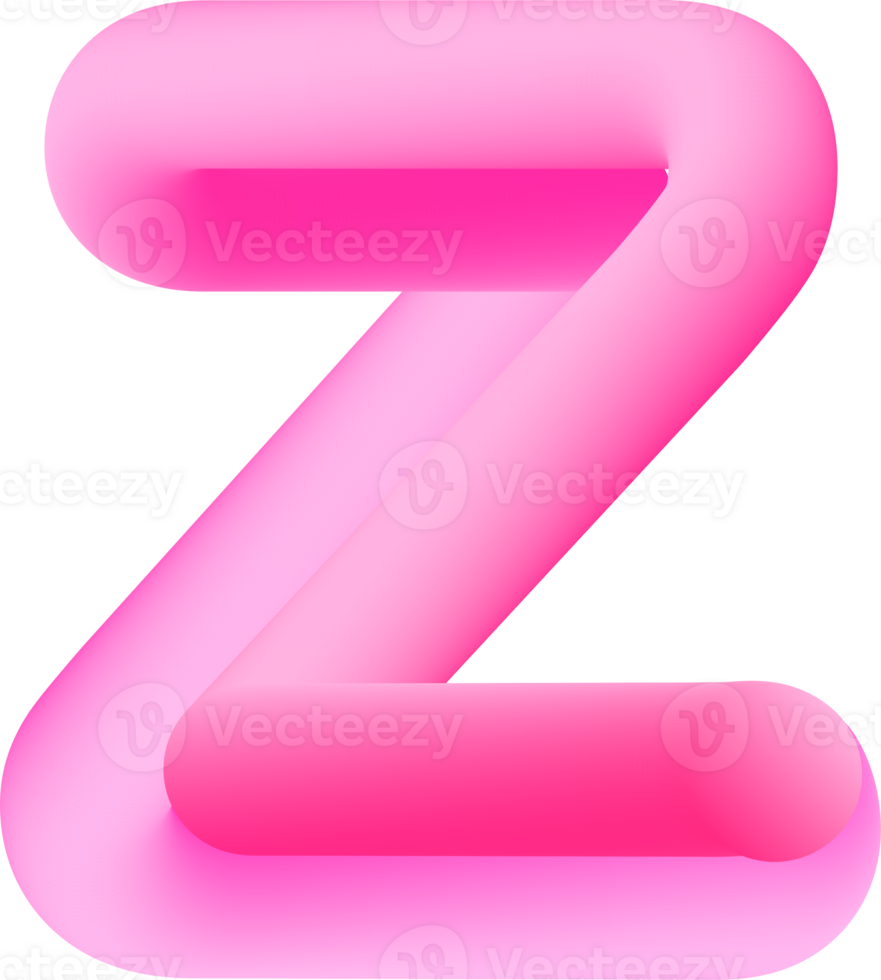3D Pink Alphabet Letter Z png