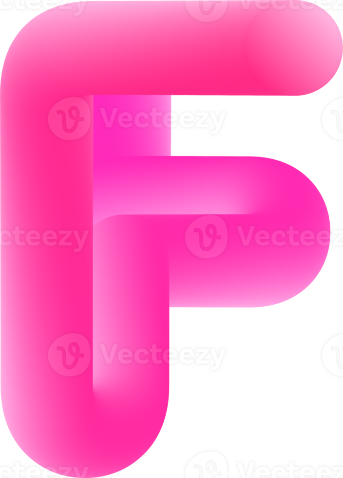 3D Pink Alphabet Letter F png