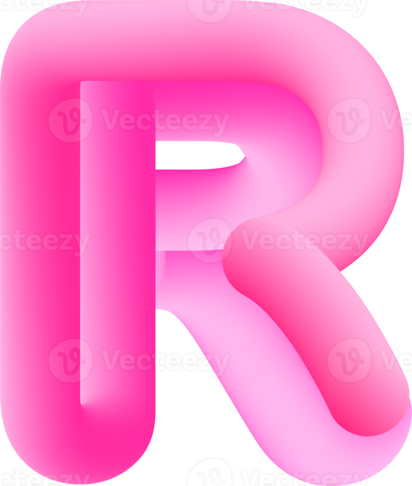 3D Pink Alphabet Letter R png
