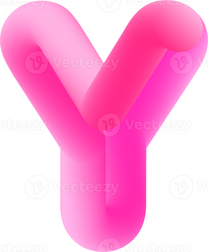 3D Pink Alphabet Letter Y png