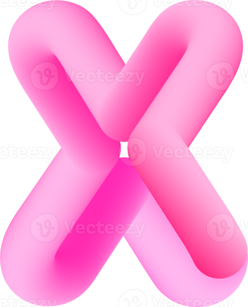 3D Pink Alphabet Letter X png