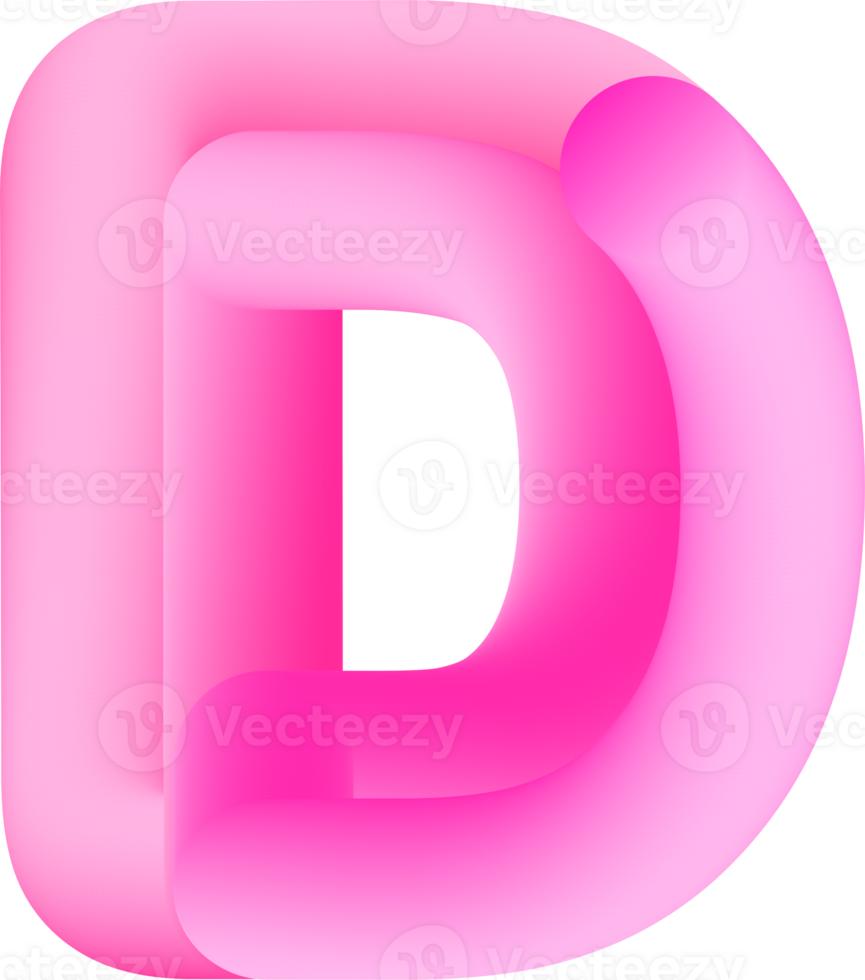 3D Pink Alphabet Letter D png