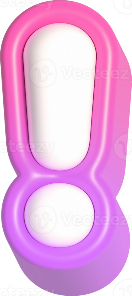 Exclamation mark, Pink Cute 3D Lettering png
