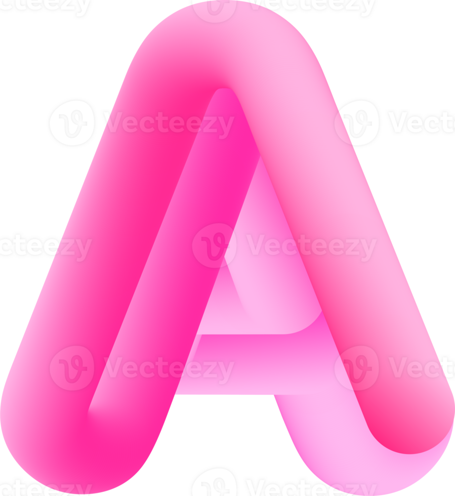 3D Pink Alphabet Letter A png