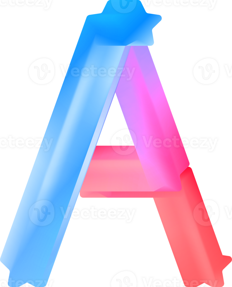 3D Spiral Alphabet Letter A png