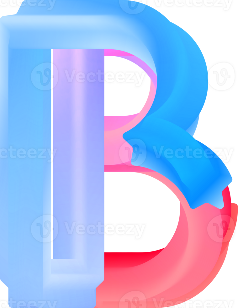 3D Spiral Alphabet Letter B png