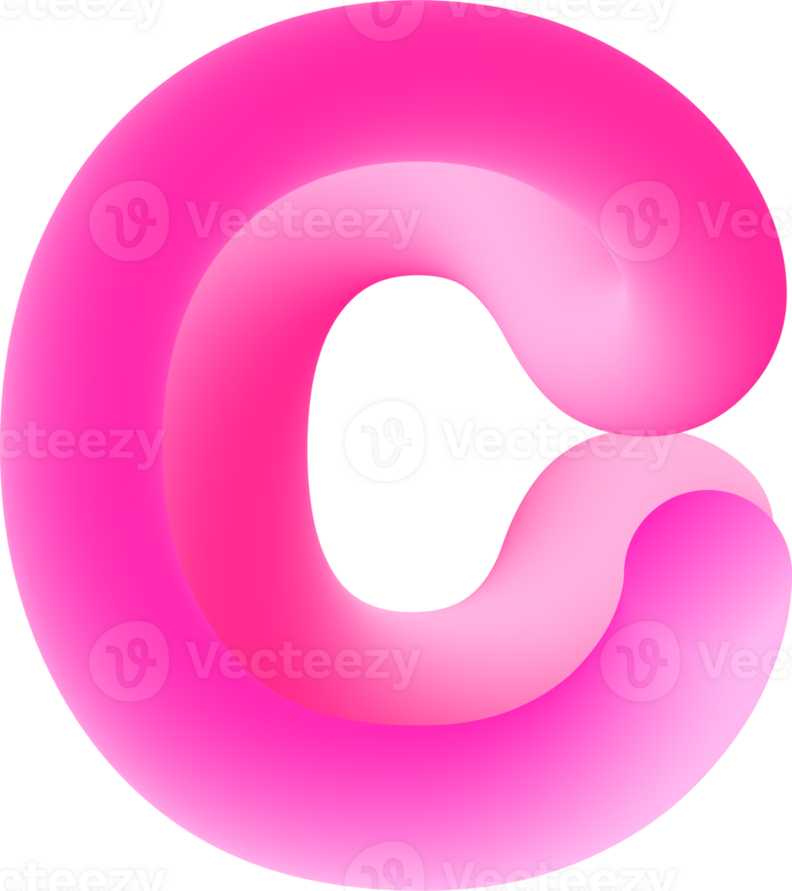 3D Pink Alphabet Letter C png