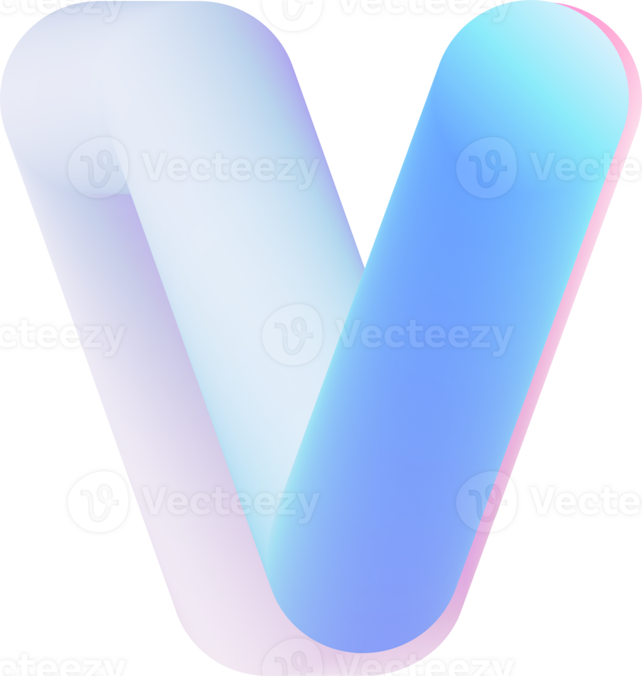 3D Lettering V png