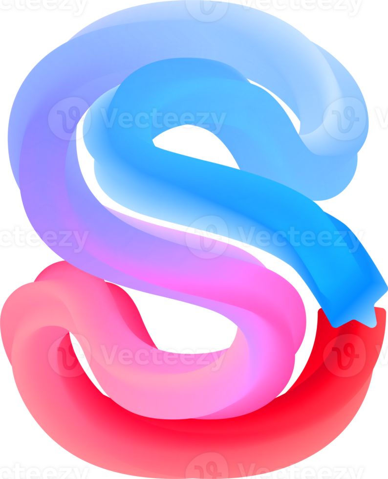 3d spiraal alfabet brief s png