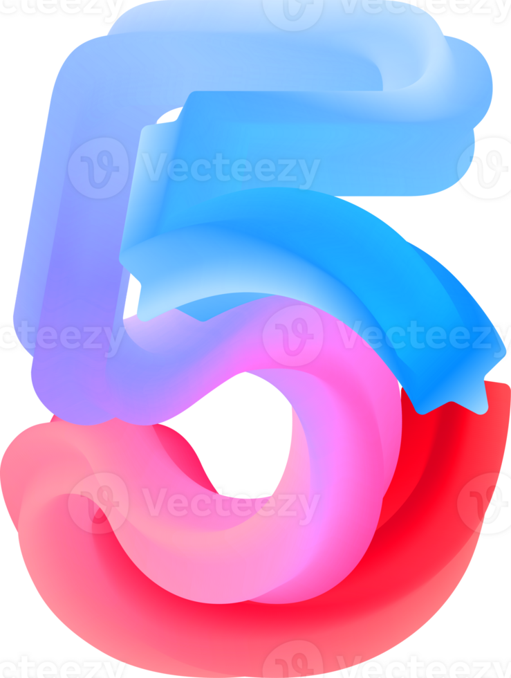 3D Spiral Number 5 png