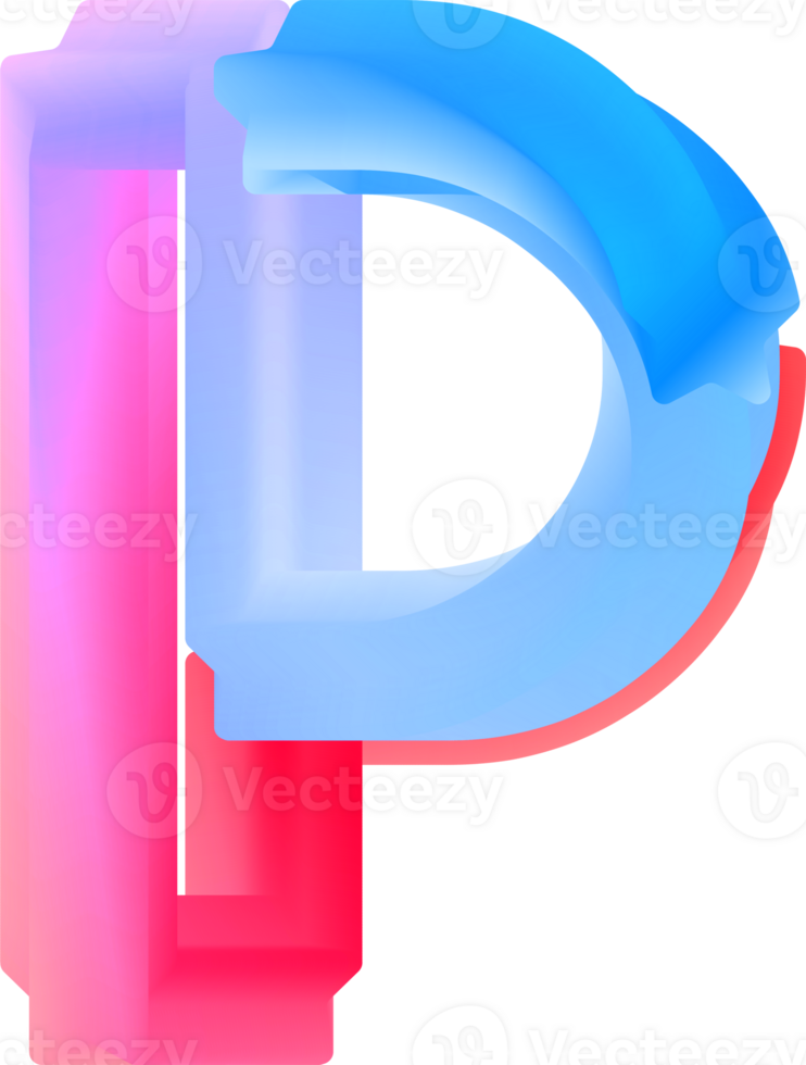 3D Spiral Alphabet Letter P png