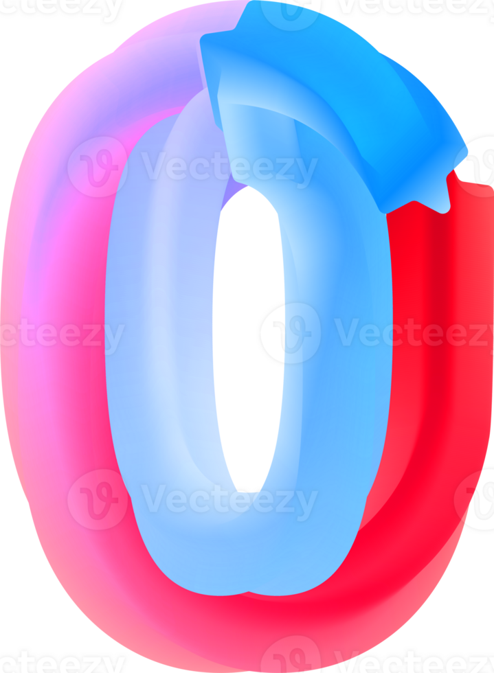 3D Spiral Number 0 png
