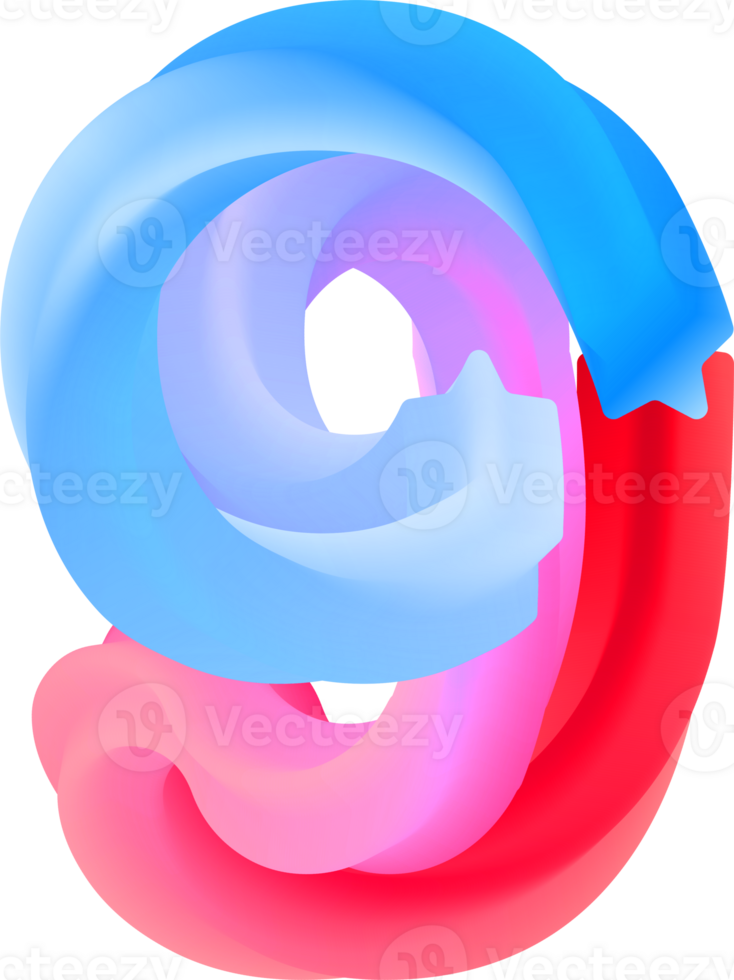 3D Spiral Number 9 png