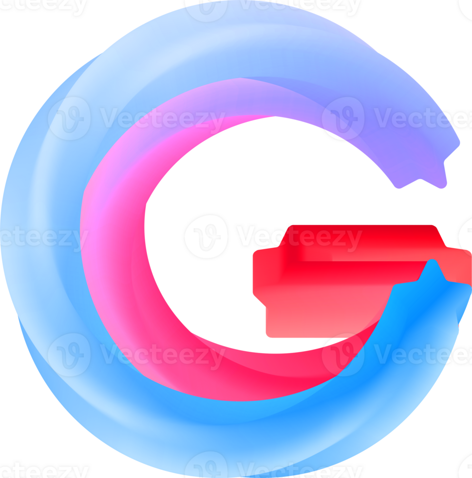 3D Spiral Alphabet Letter G png