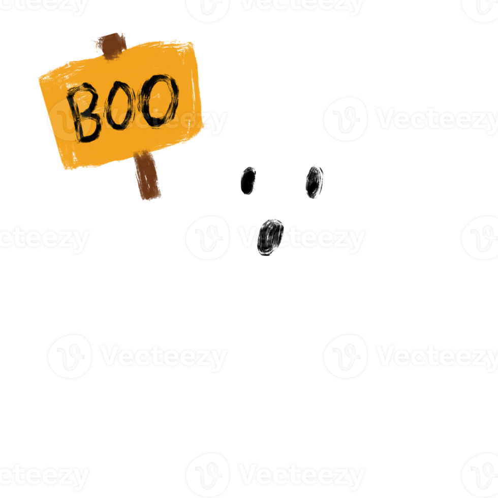 The Ghost drawing image for halloween concept. png