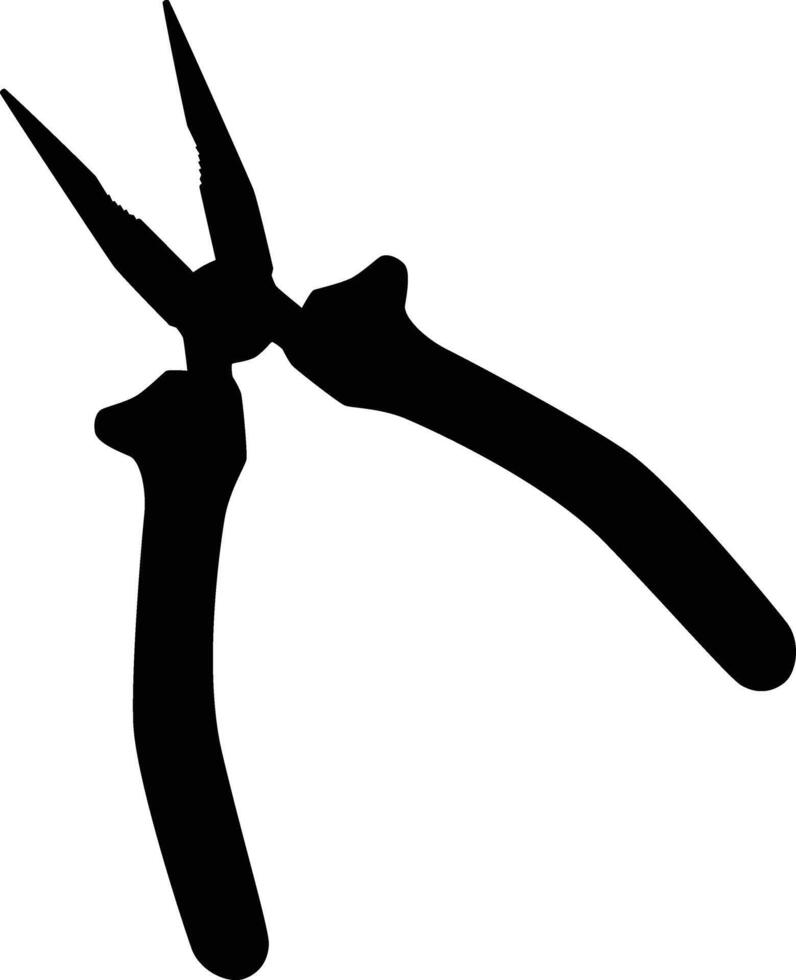 Silhouette of pliers illustration. Essential tool in black color. Home repair accessories. vector