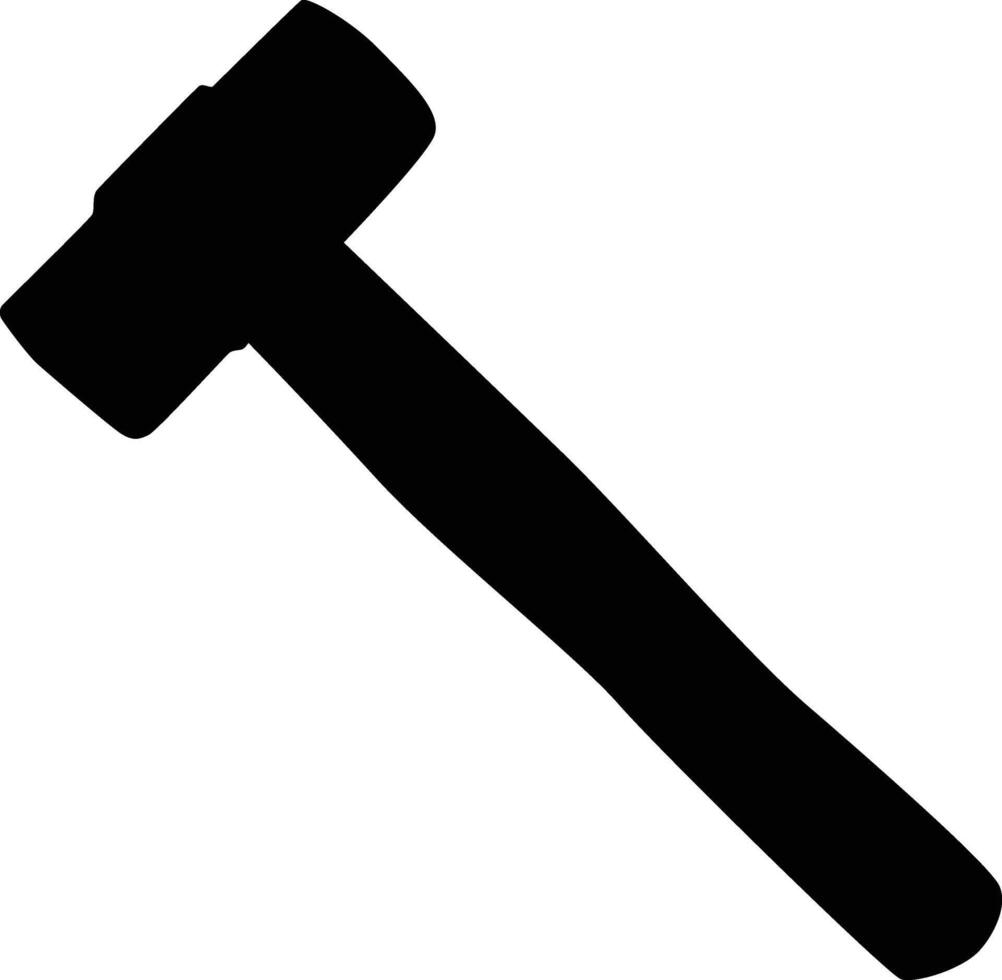Silhouette of hammer illustration. Essential tool in black color. Home repair accessories. vector