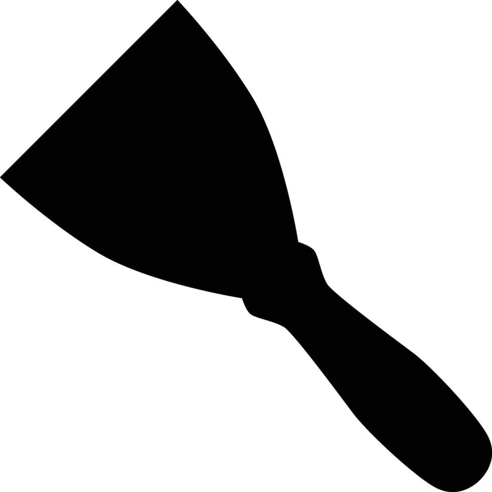Silhouette of putty knife illustration. Essential tool in black color. Home repair accessories. vector