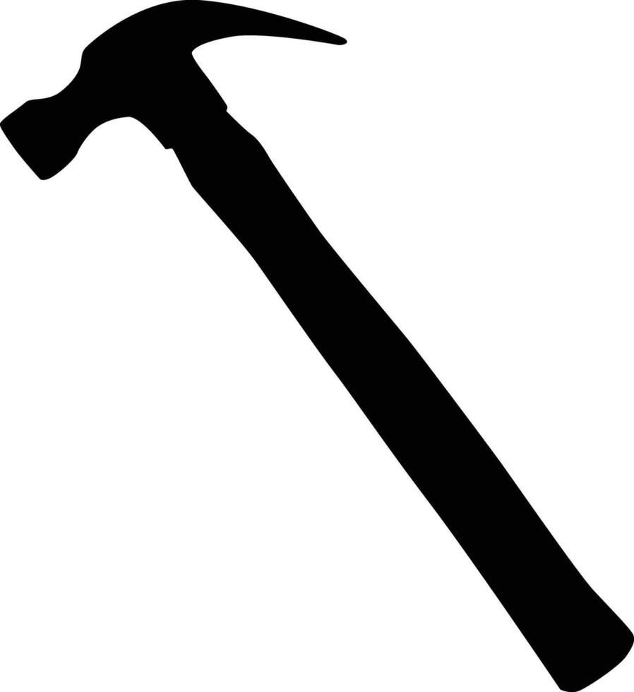 Silhouette of hammer illustration. Essential tool in black color. Home repair accessories. vector