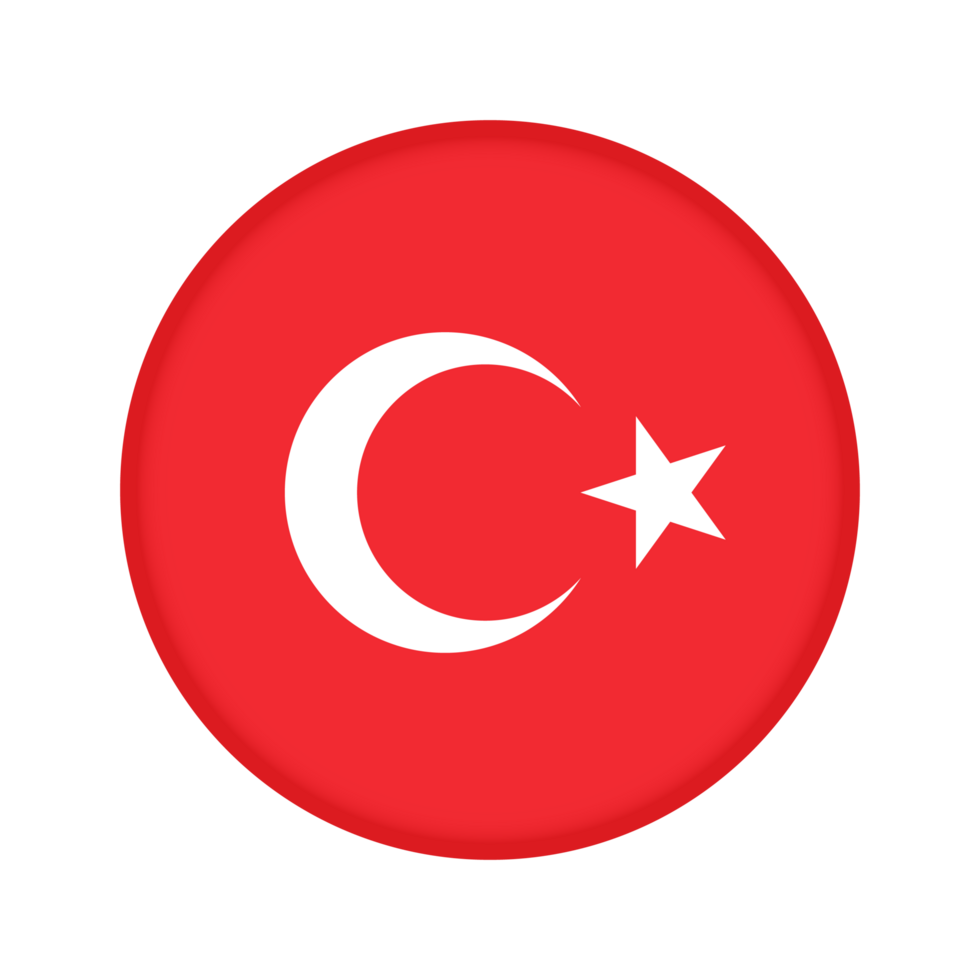 Round flag of Turkey png