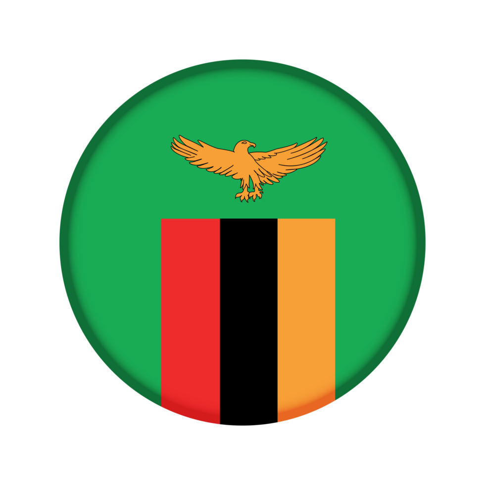 Round flag of Zambia png