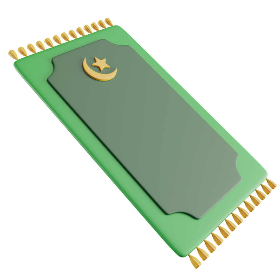 3D Illustration of Green Prayer Rug png