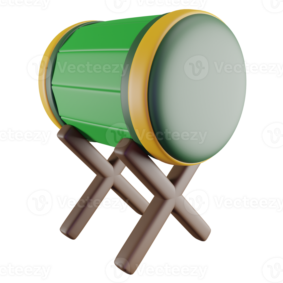 3D Illustration of Green Bedug png