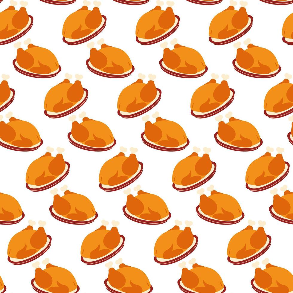 Thanksgiving Turkey Seamless Pattern Greetings Background Wrapping or Wallpaper design idea Isolate vector